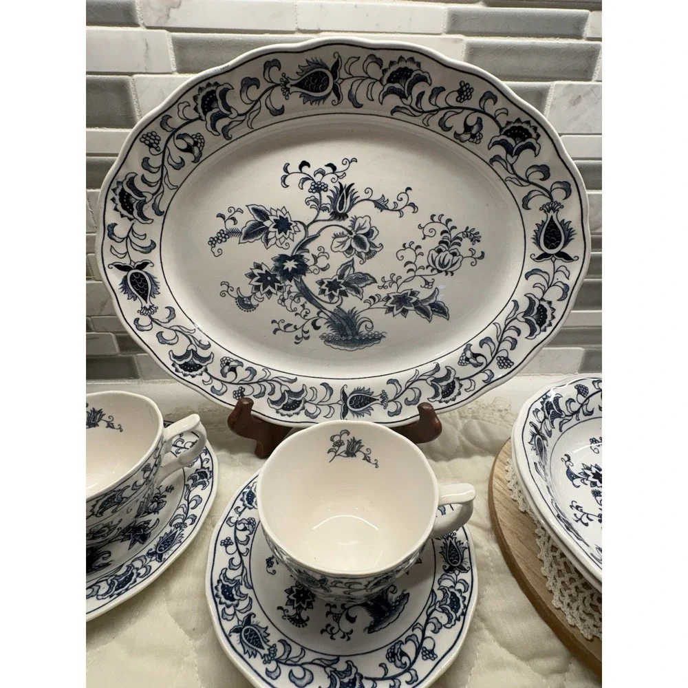 NIKKO Ironstone MING TREE RARE LOT 13 .4270. Harmony House Blue Bonnet. Vintage